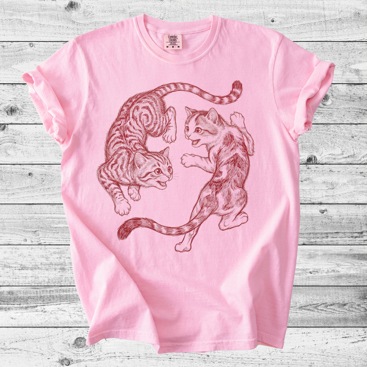 Asian Yin Yang Cats T-Shirt | Unique Cat Mom Gift
