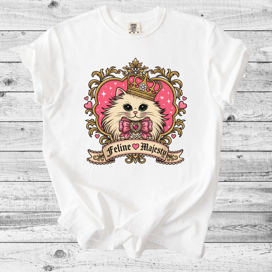 Feline Majesty Princess Cat T-Shirt | Cute Cat Mom Gift