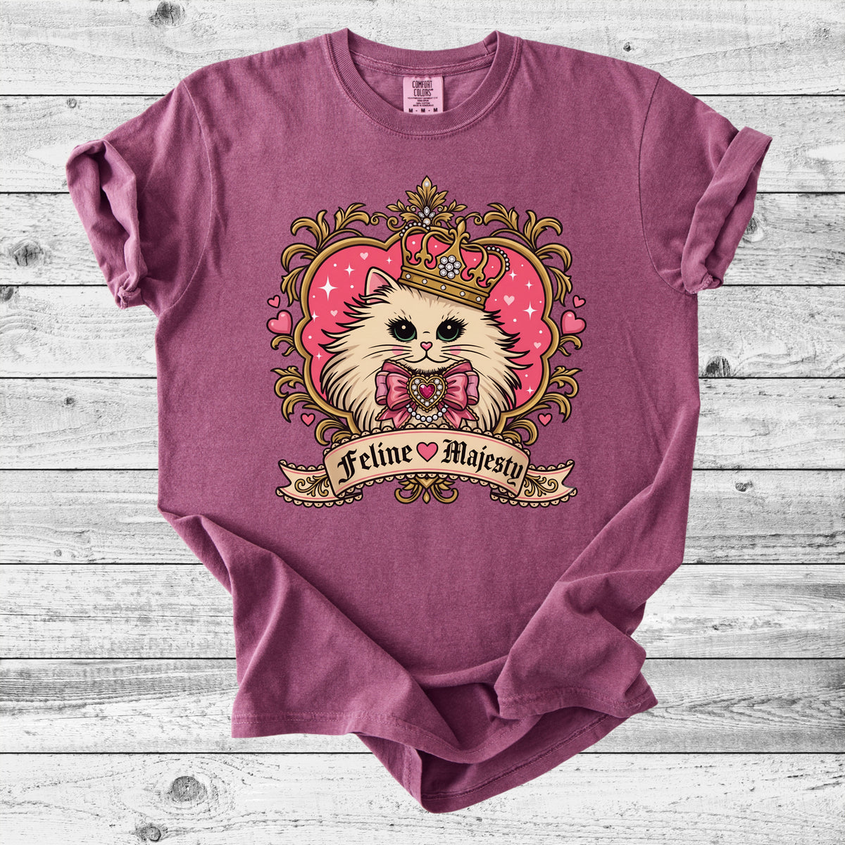 Feline Majesty Princess Cat T-Shirt | Cute Cat Mom Gift
