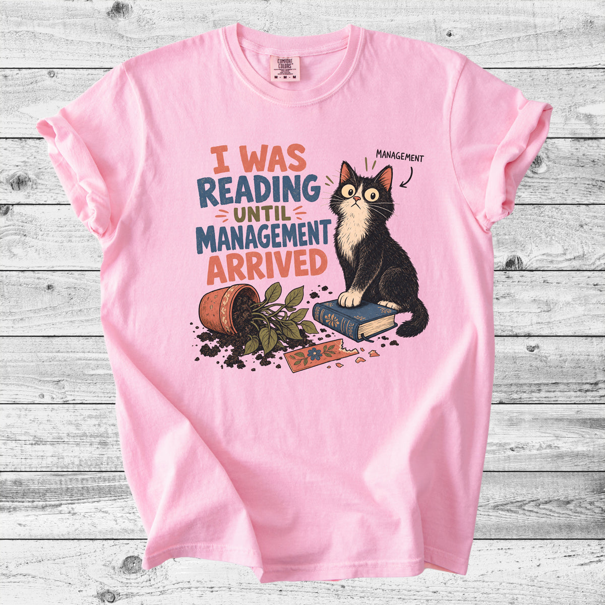Cat Knocked Over My Book T-Shirt | Funny Bookish Cat Mom Gift