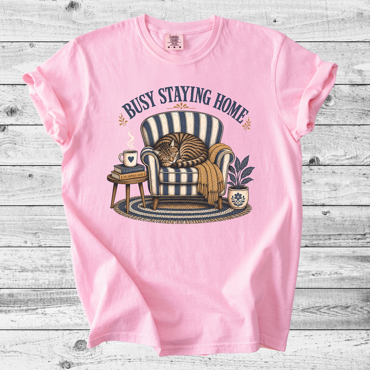 Busy Staying Home T-Shirt | Introvert Cat Mom Gift