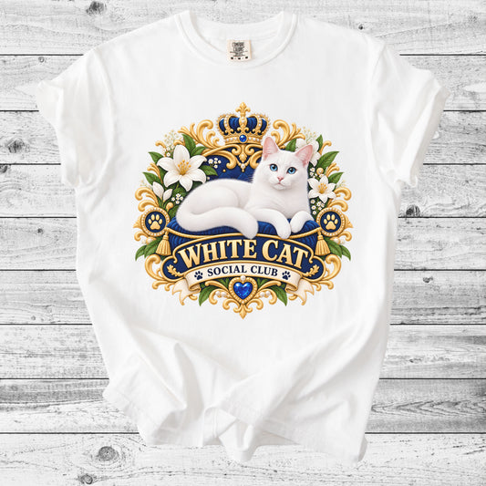 White Cat T-Shirt | Cute White Cat Mom Gift