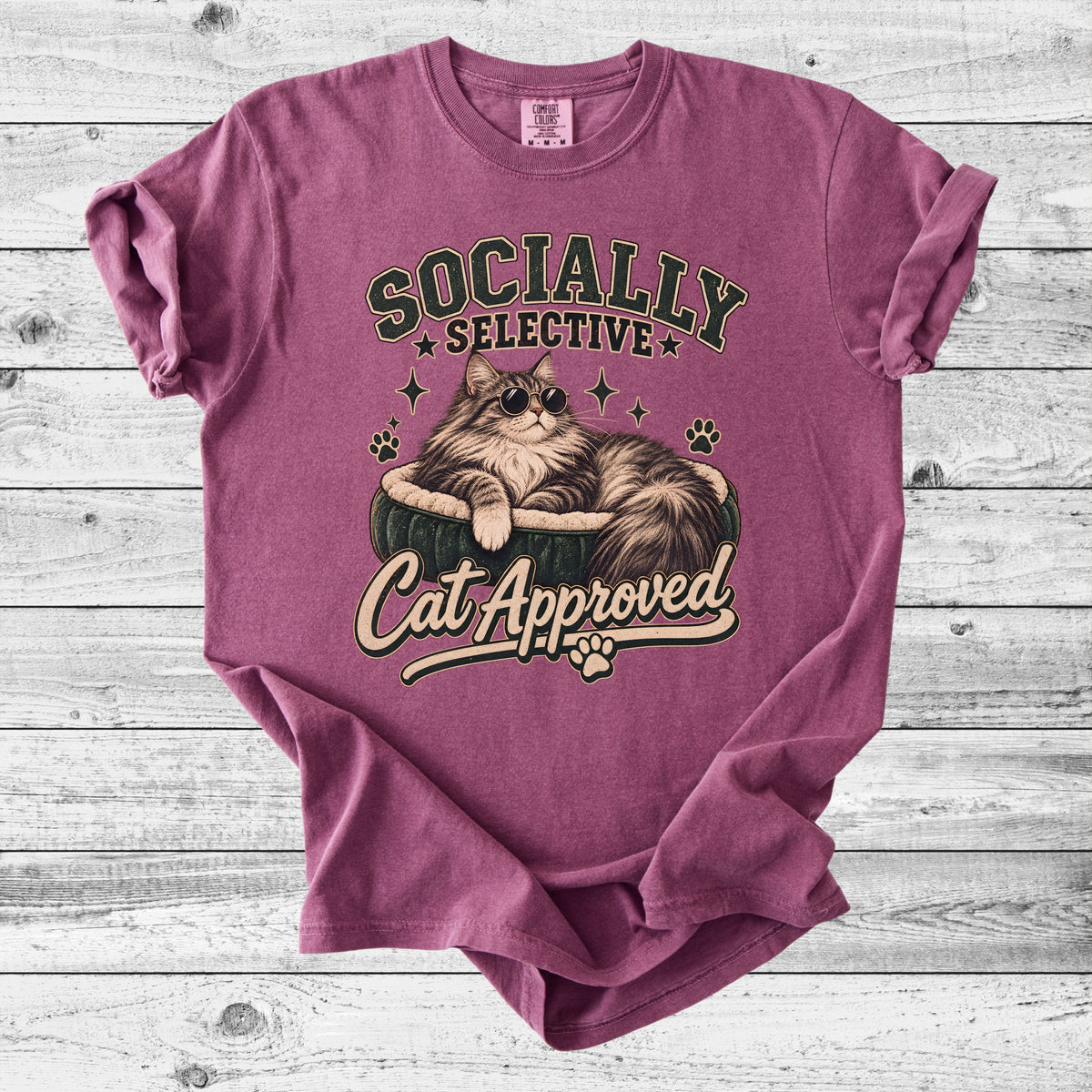 Socially Selective, Cat Approved T-Shirt | Introvert Cat Mom Gift