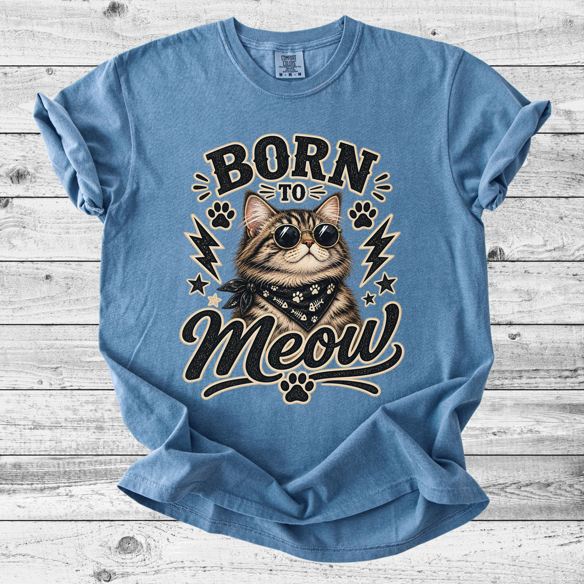 Born to Meow Cat T-Shirt | Retro Cat Lover Gift