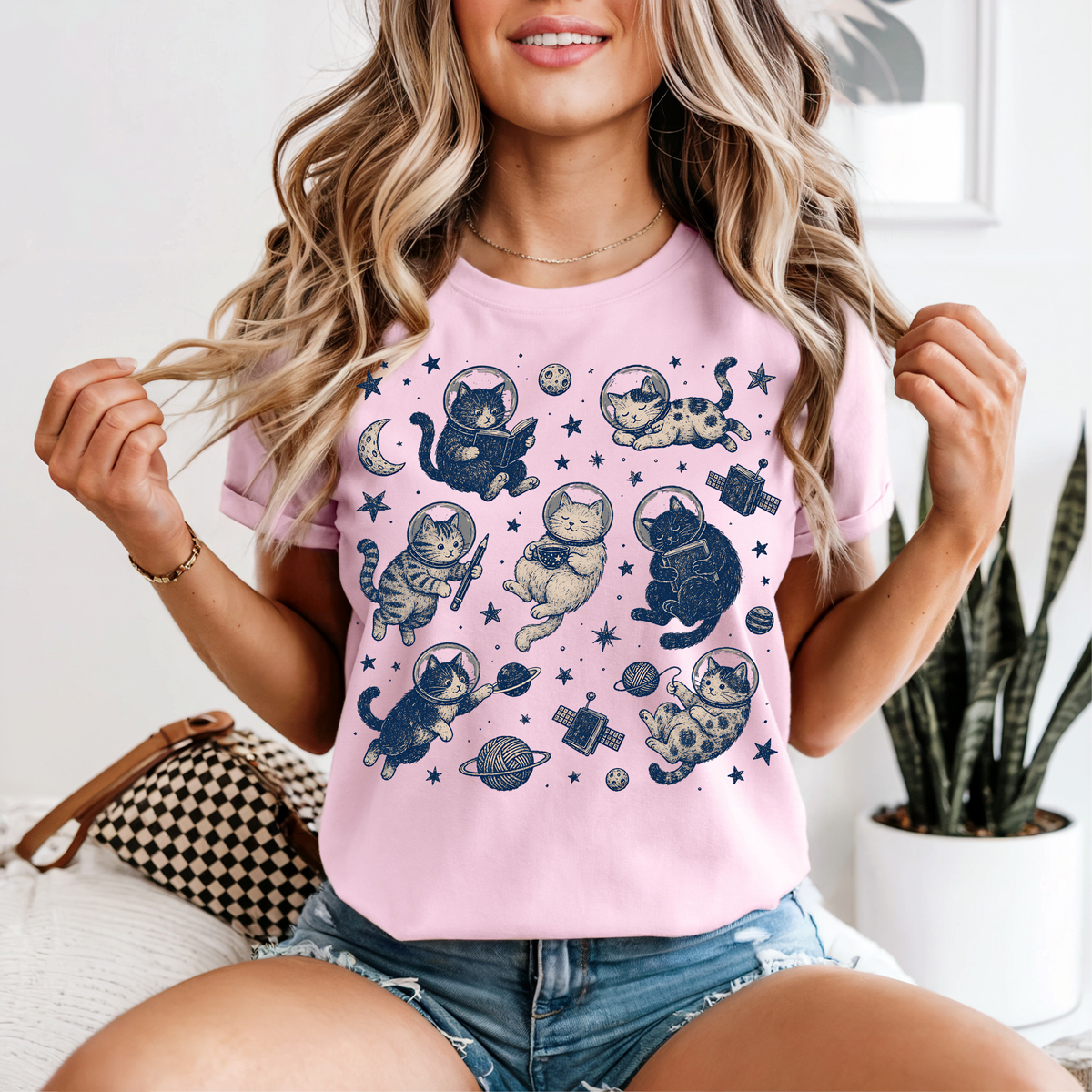 Space Cats T-Shirt | Cute Whimsical Cat Lover Gift