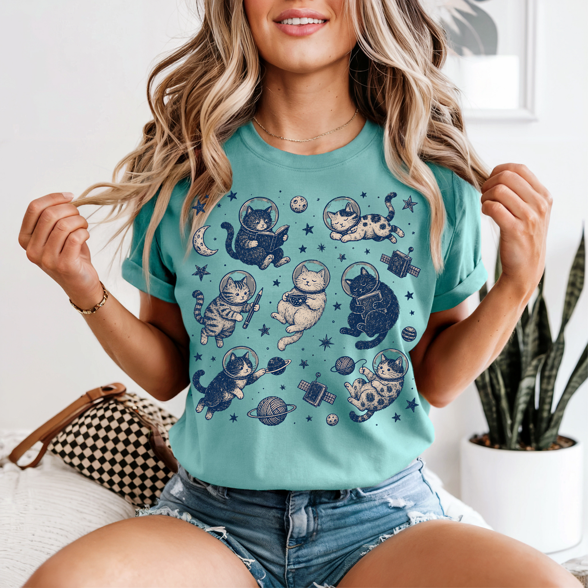 Space Cats T-Shirt | Cute Whimsical Cat Lover Gift