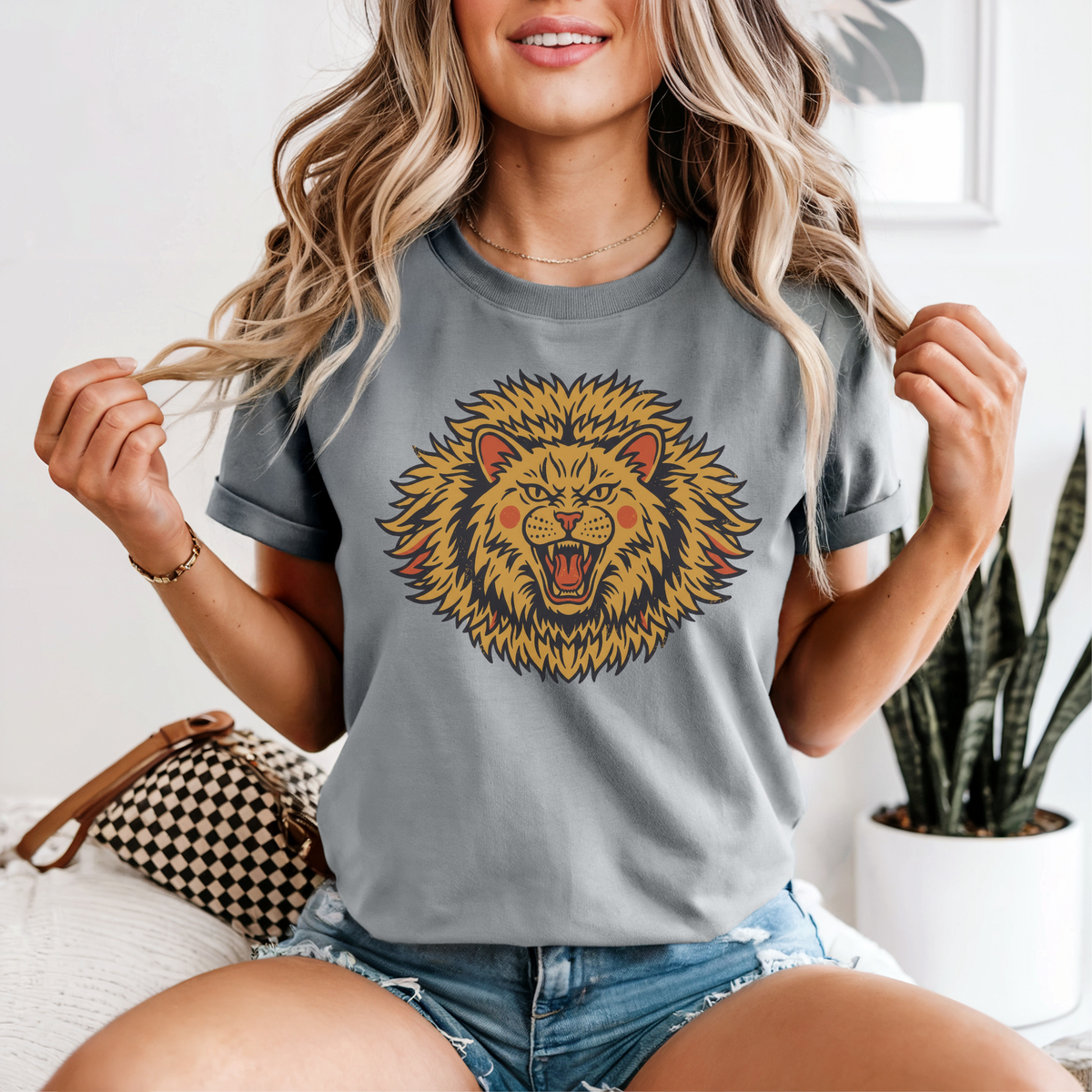 Roaring Lion T-Shirt | Bold Big Cat Lover Gift