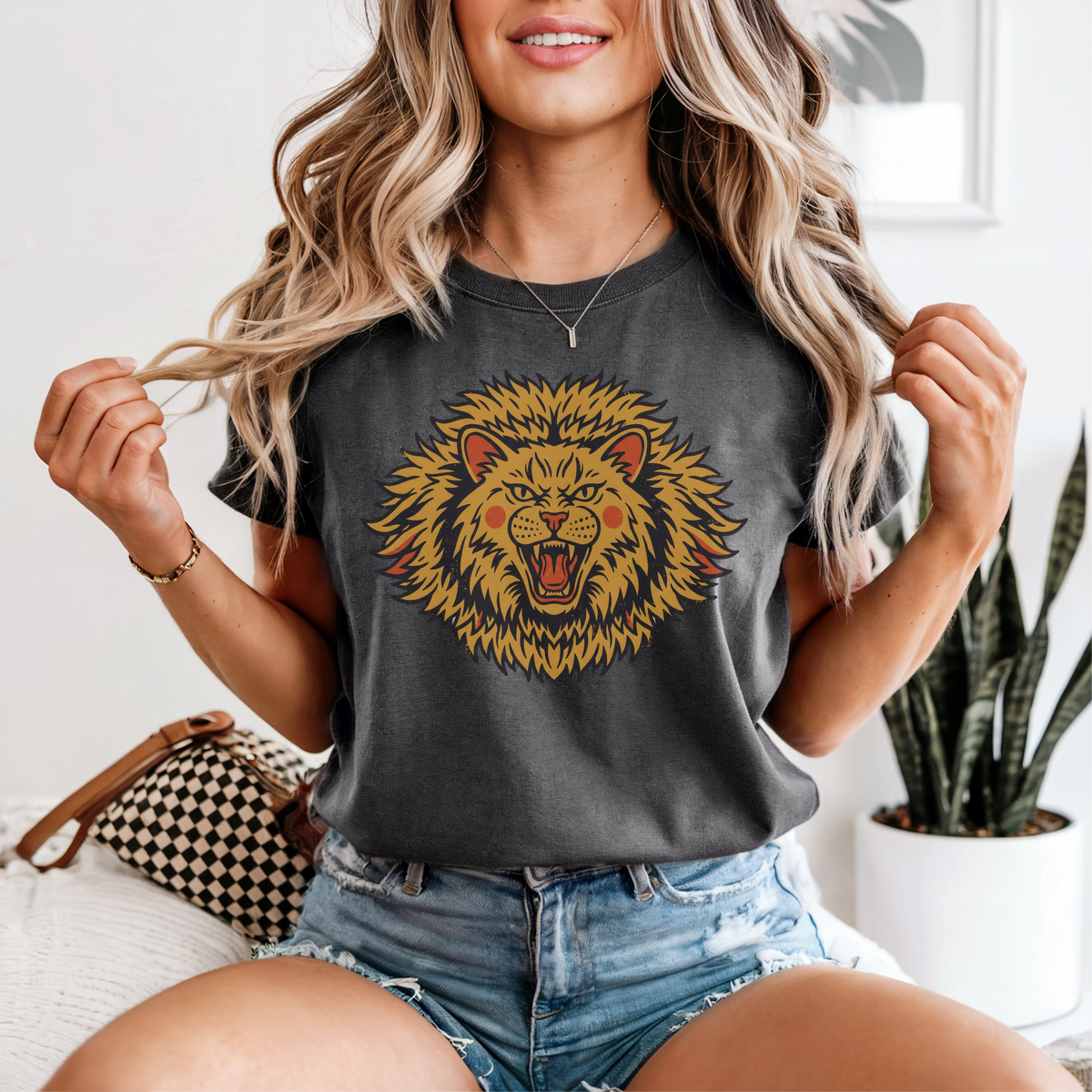 Roaring Lion T-Shirt | Bold Big Cat Lover Gift