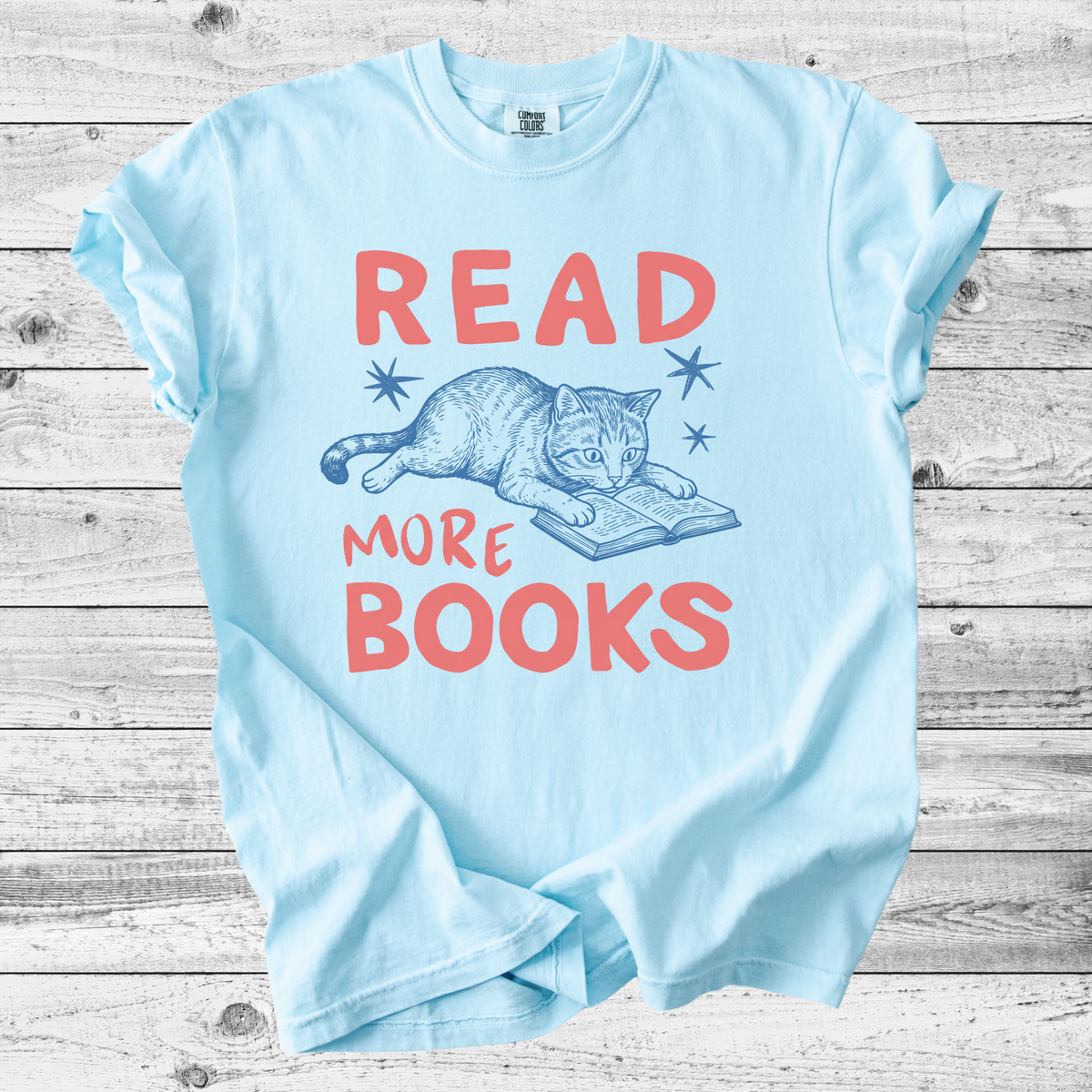 Read More Books Cat T-Shirt | Cute Cat & Book Lover Gift