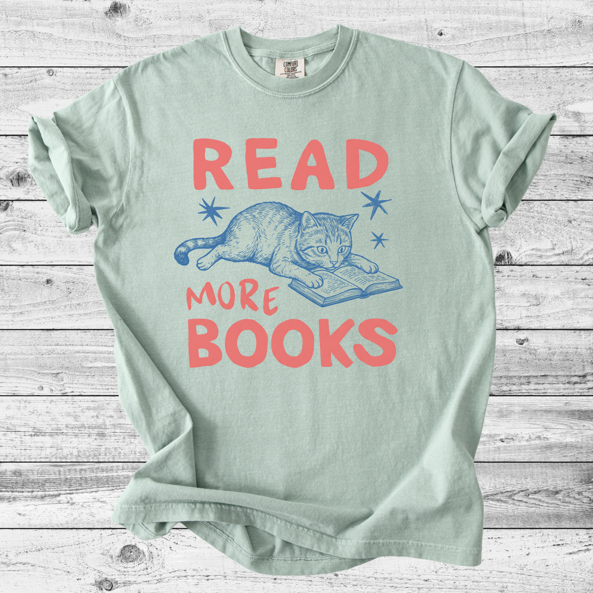 Read More Books Cat T-Shirt | Cute Cat & Book Lover Gift