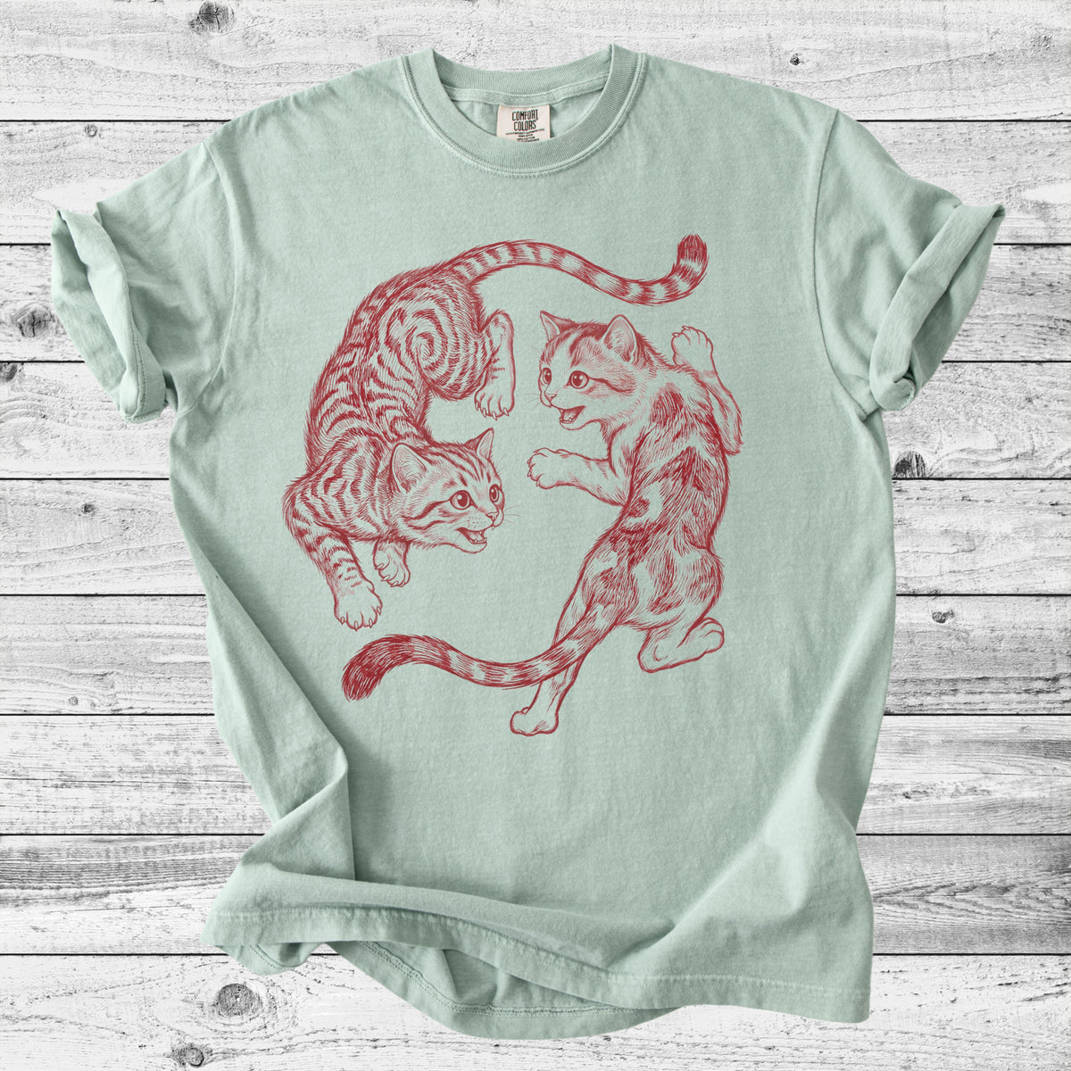 Asian Yin Yang Cats T-Shirt | Unique Cat Mom Gift