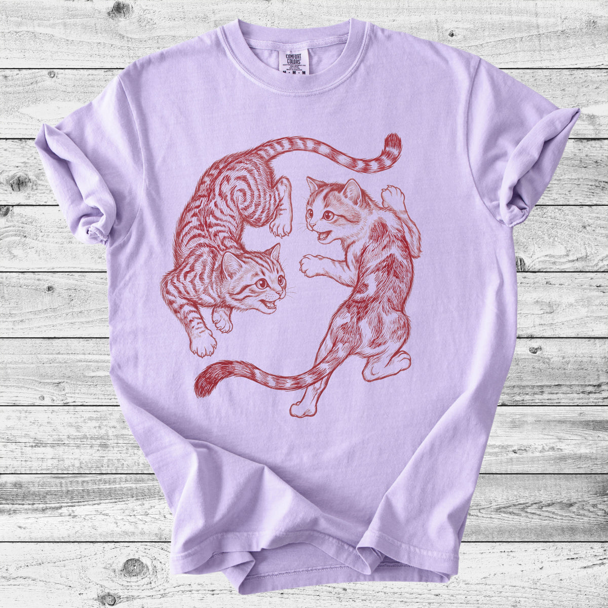 Asian Yin Yang Cats T-Shirt | Unique Cat Mom Gift