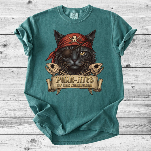 Pirate Cat T-Shirt | Funny Cat Mom Gift