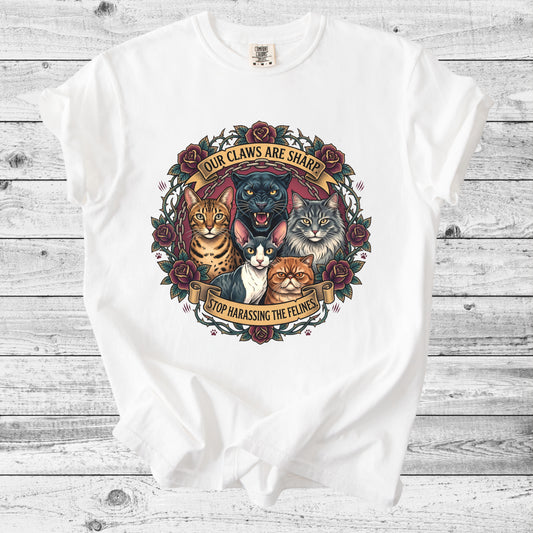Our Claws Are Sharp Cat T-Shirt | Edgy Cat Mom Gift