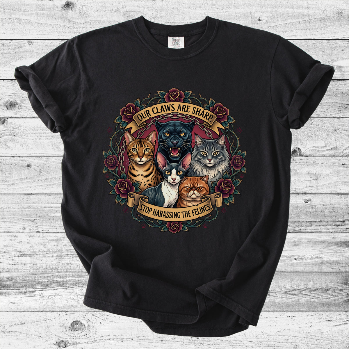 Our Claws Are Sharp Cat T-Shirt | Edgy Cat Mom Gift