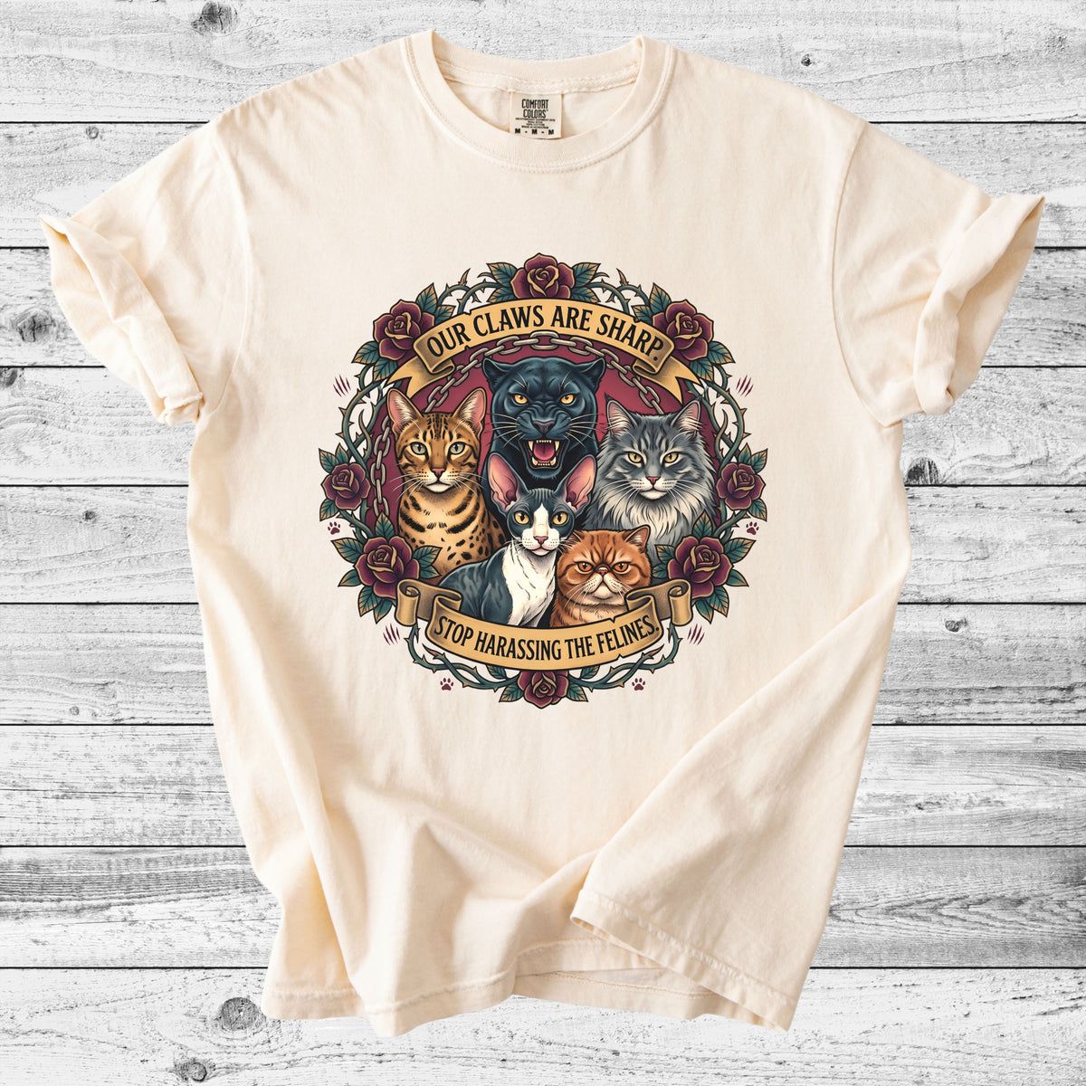 Our Claws Are Sharp Cat T-Shirt | Edgy Cat Mom Gift