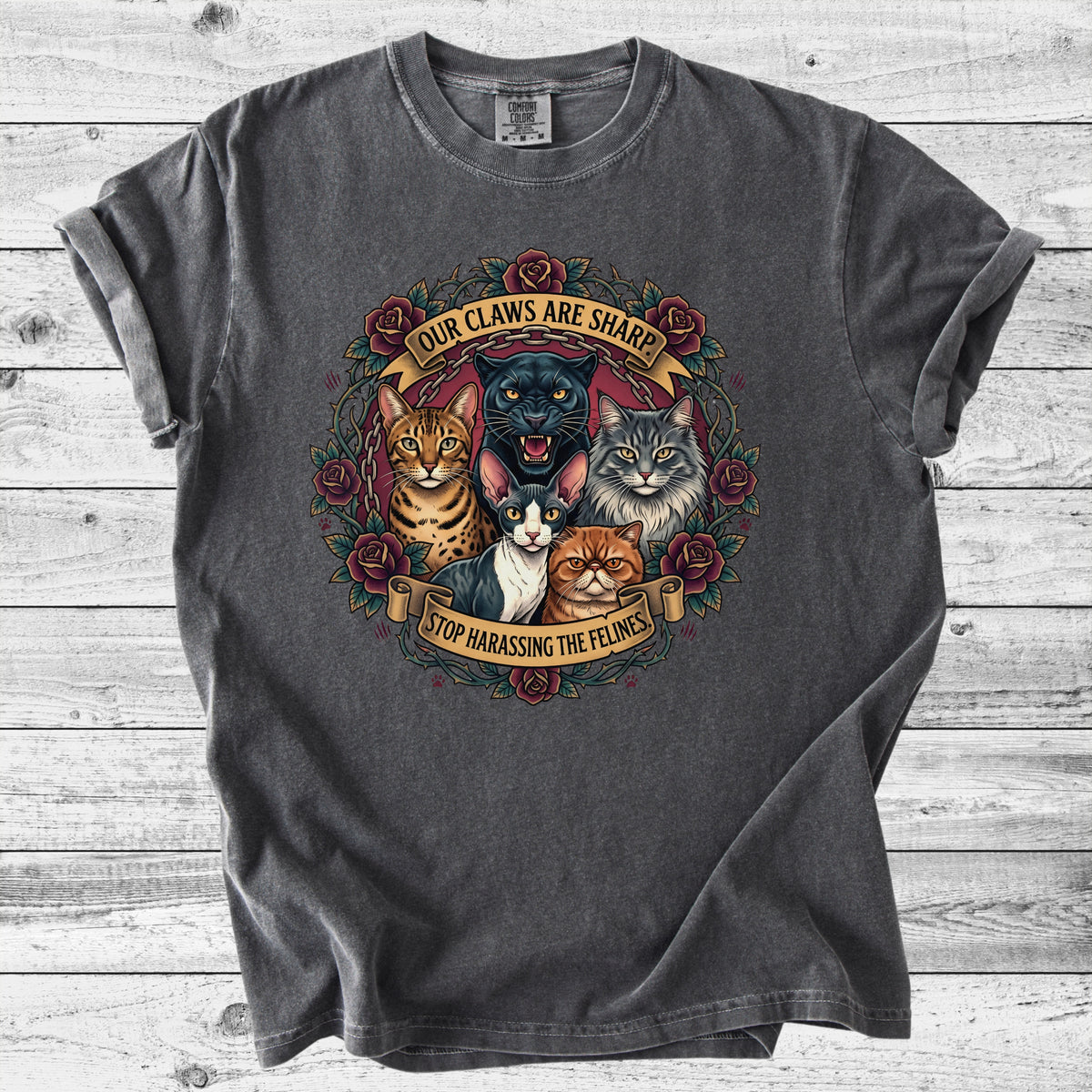 Our Claws Are Sharp Cat T-Shirt | Edgy Cat Mom Gift
