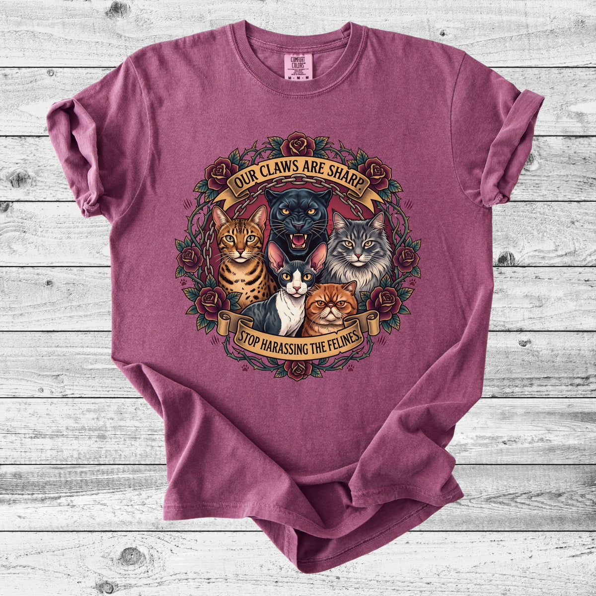 Our Claws Are Sharp Cat T-Shirt | Edgy Cat Mom Gift