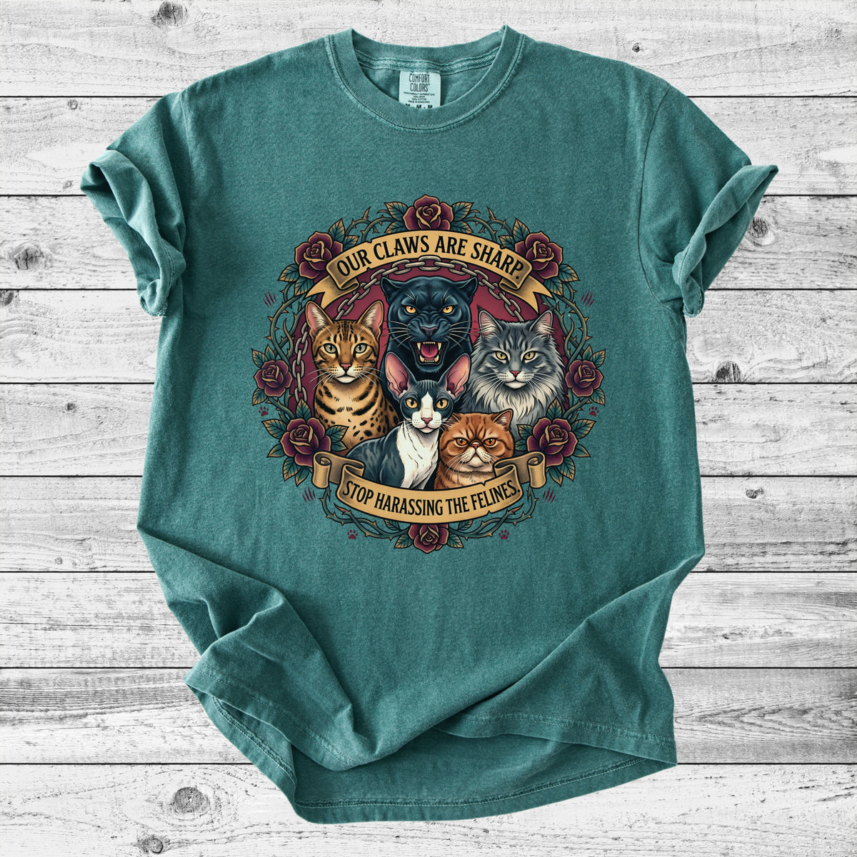 Our Claws Are Sharp Cat T-Shirt | Edgy Cat Mom Gift