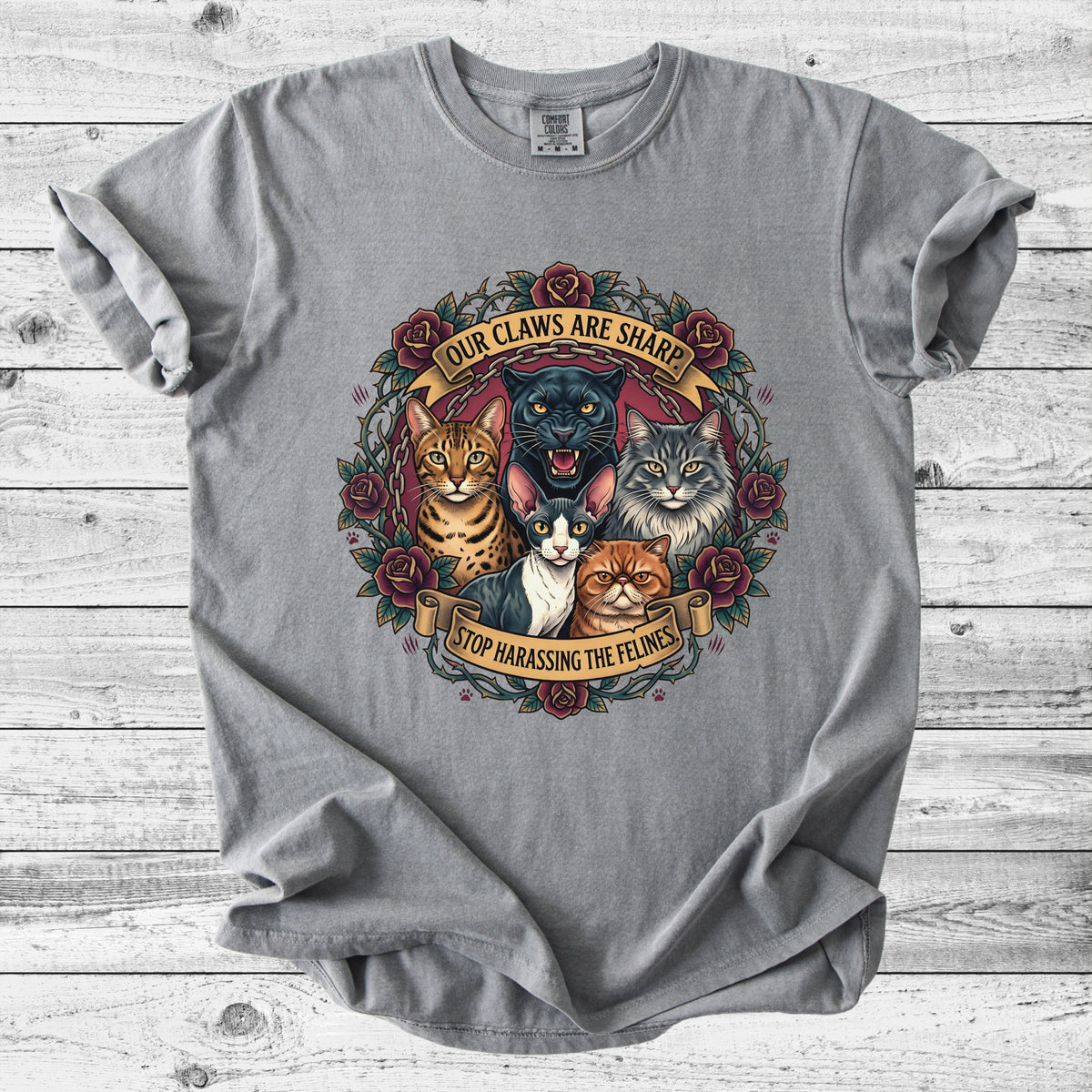 Our Claws Are Sharp Cat T-Shirt | Edgy Cat Mom Gift