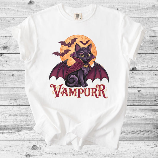 Vampurr Cat Halloween T-Shirt | Spooky Cat Mom Gift