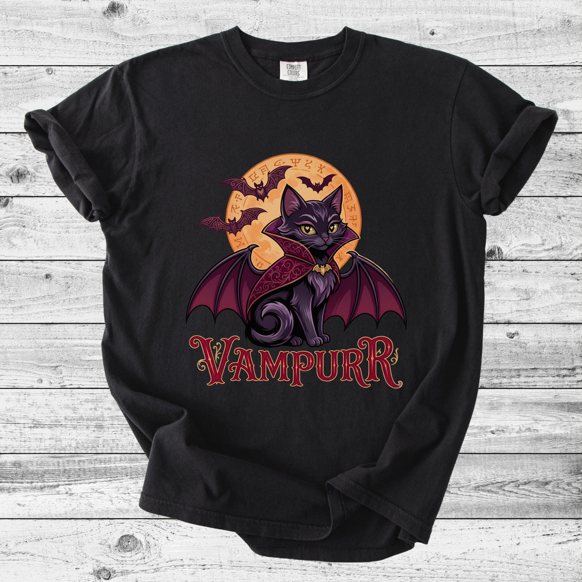Vampurr Cat Halloween T-Shirt | Spooky Cat Mom Gift