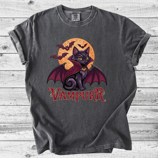 Vampurr Cat Halloween T-Shirt | Spooky Cat Mom Gift