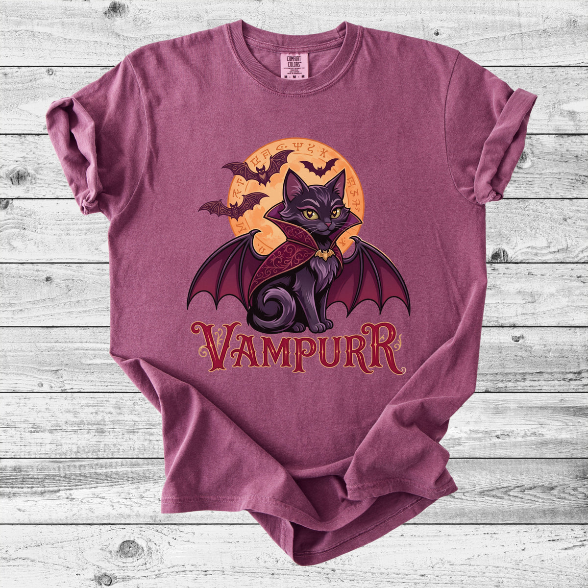 Vampurr Cat Halloween T-Shirt | Spooky Cat Mom Gift