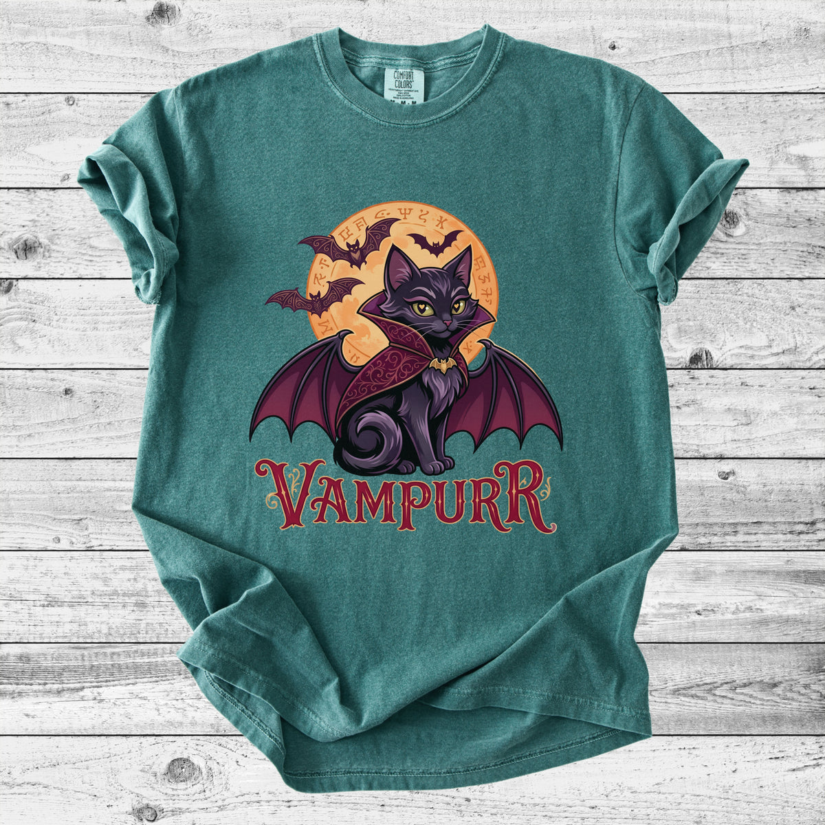 Vampurr Cat Halloween T-Shirt | Spooky Cat Mom Gift