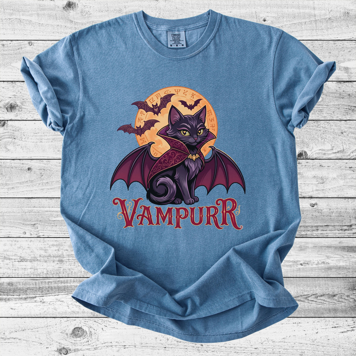 Vampurr Cat Halloween T-Shirt | Spooky Cat Mom Gift
