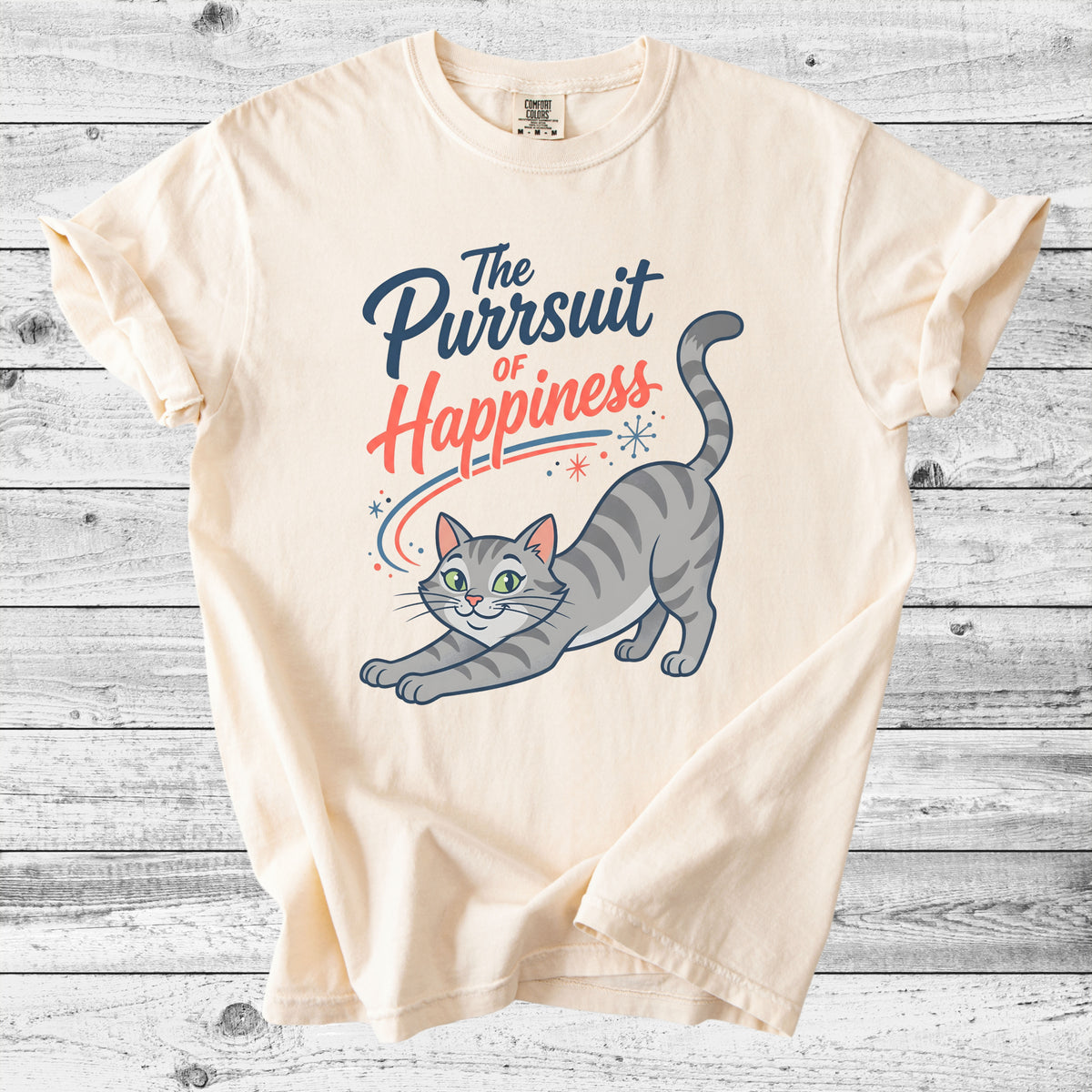 The Purrsuit of Happiness Cat T-Shirt | Cute Cat Mom Gift