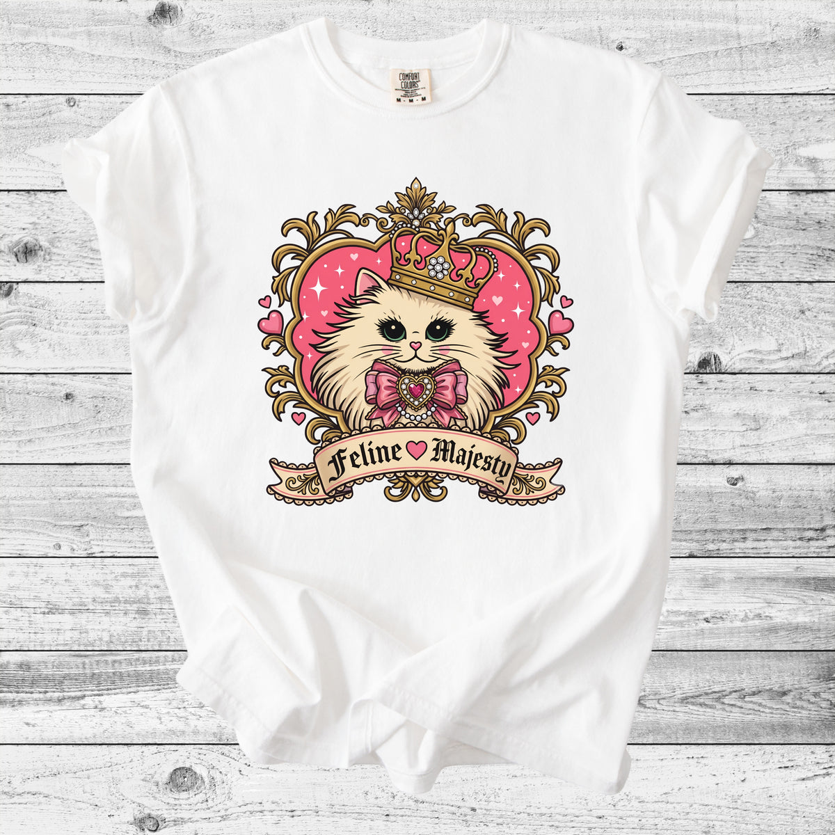 Feline Majesty Princess Cat T-Shirt | Cute Cat Mom Gift
