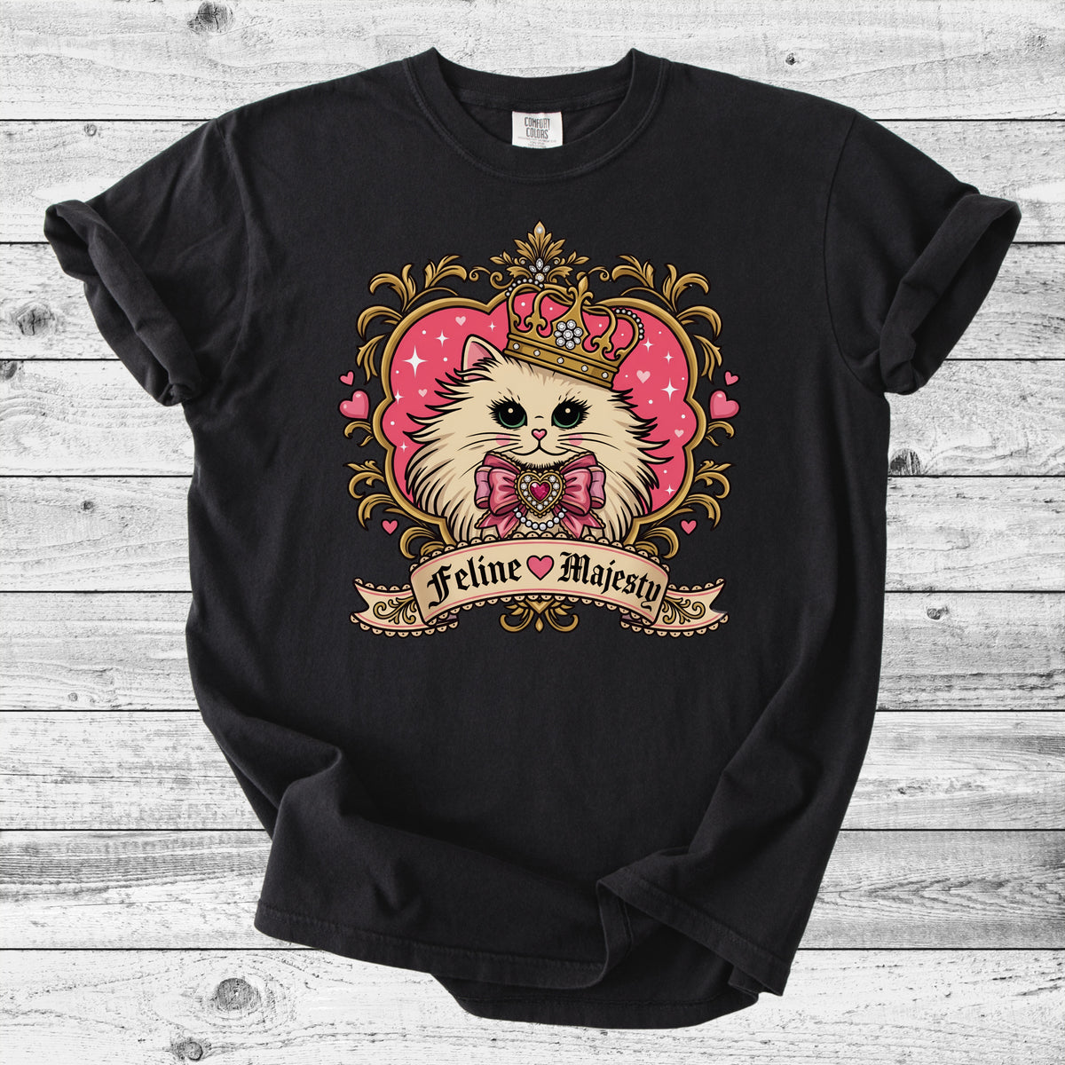 Feline Majesty Princess Cat T-Shirt | Cute Cat Mom Gift