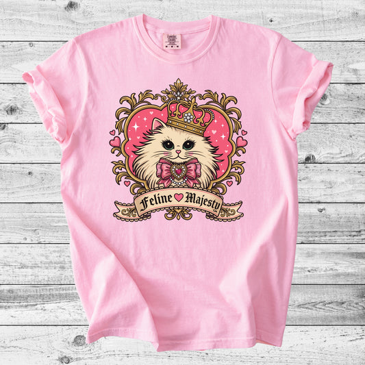 Feline Majesty Princess Cat T-Shirt | Cute Cat Mom Gift