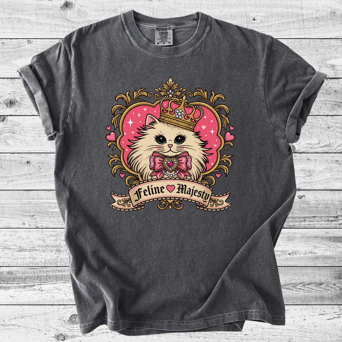 Feline Majesty Princess Cat T-Shirt | Cute Cat Mom Gift