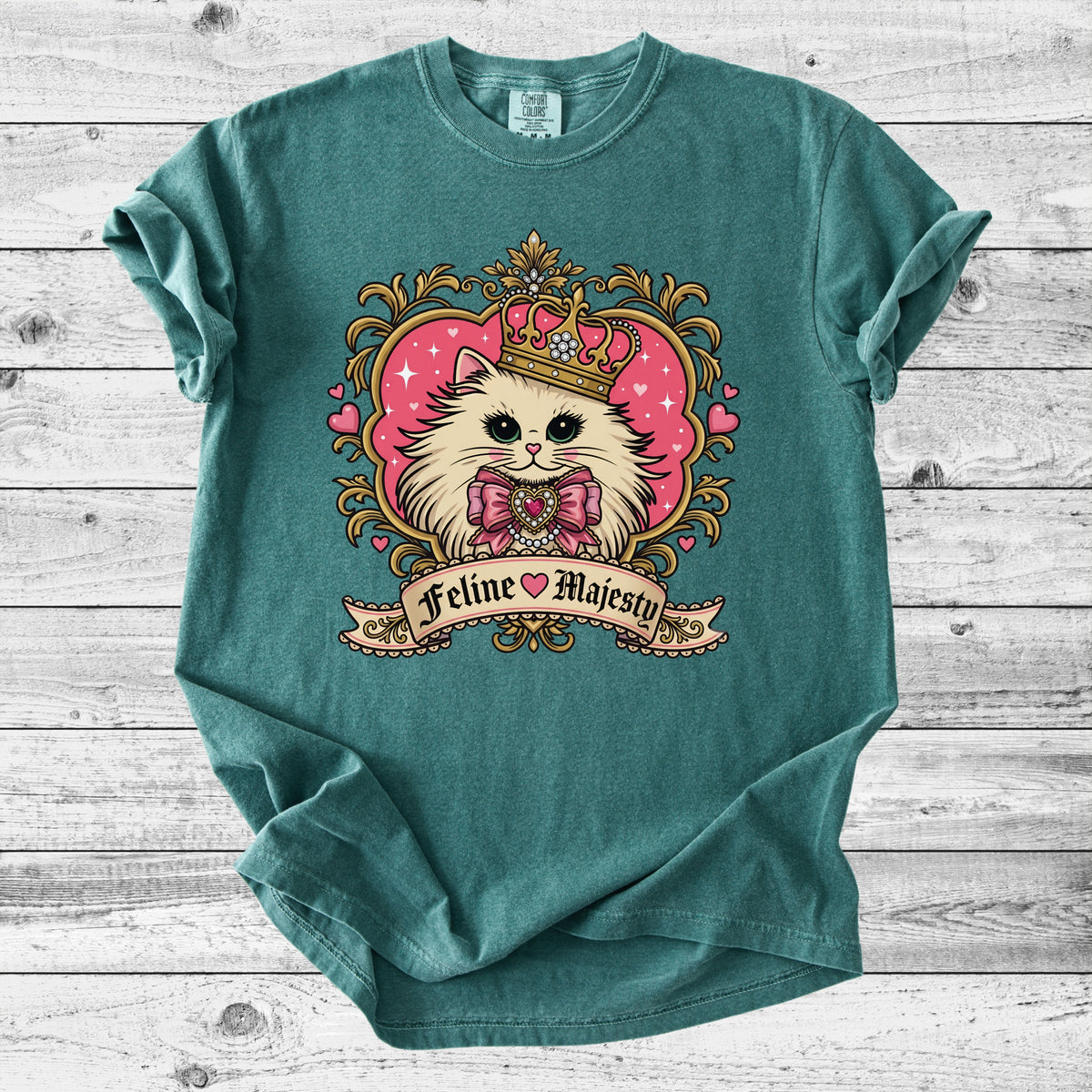 Feline Majesty Princess Cat T-Shirt | Cute Cat Mom Gift