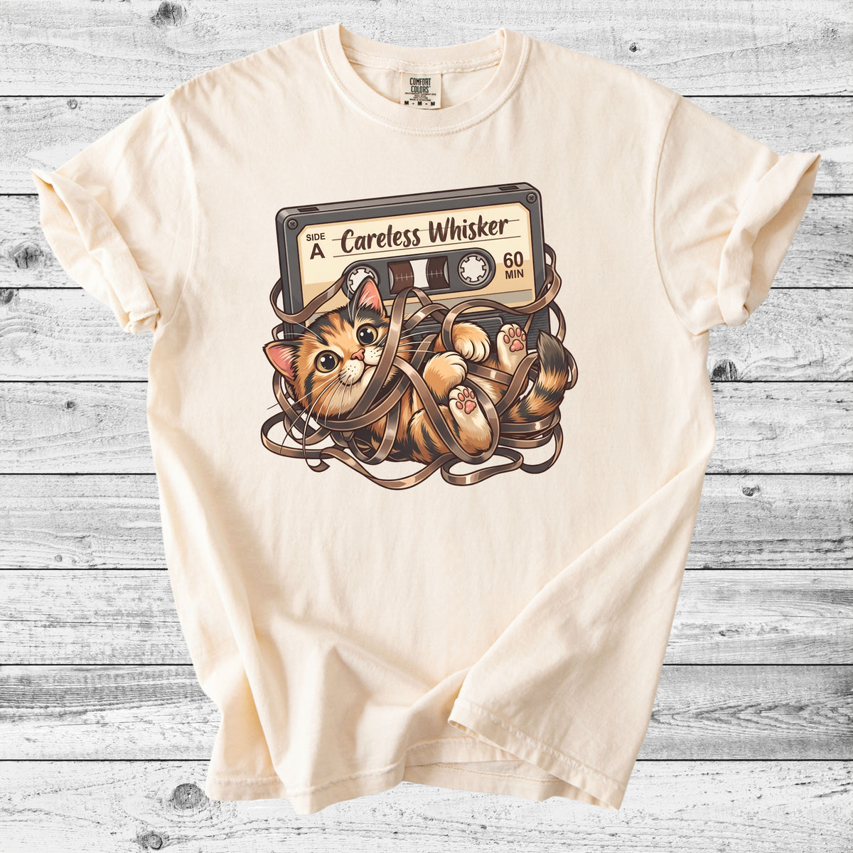 Careless Whisker Cassette Cat T-Shirt | Retro Cat Lover Gift