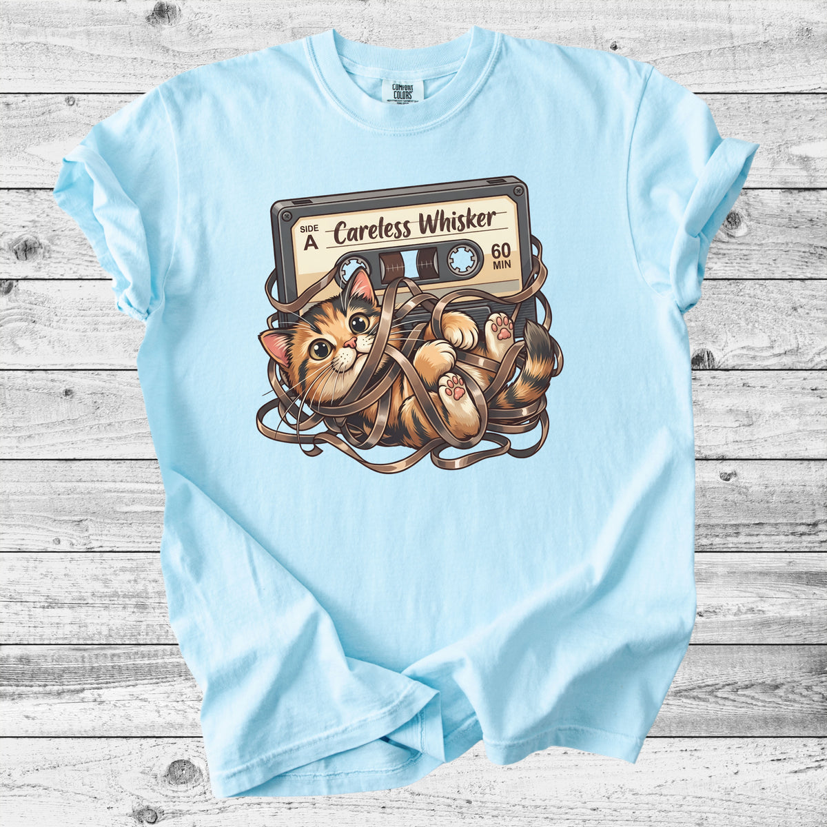 Careless Whisker Cassette Cat T-Shirt | Retro Cat Lover Gift