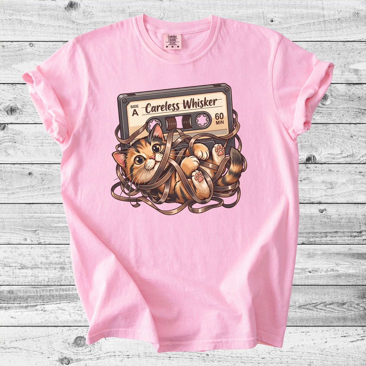 Careless Whisker Cassette Cat T-Shirt | Retro Cat Lover Gift