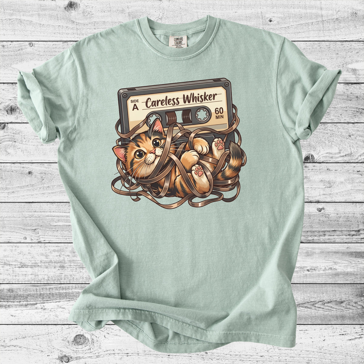 Careless Whisker Cassette Cat T-Shirt | Retro Cat Lover Gift