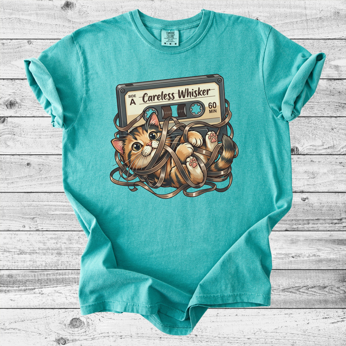 Careless Whisker Cassette Cat T-Shirt | Retro Cat Lover Gift