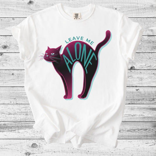 Leave Me Alone T-Shirt | Funny Introvert Cat Mom Gift