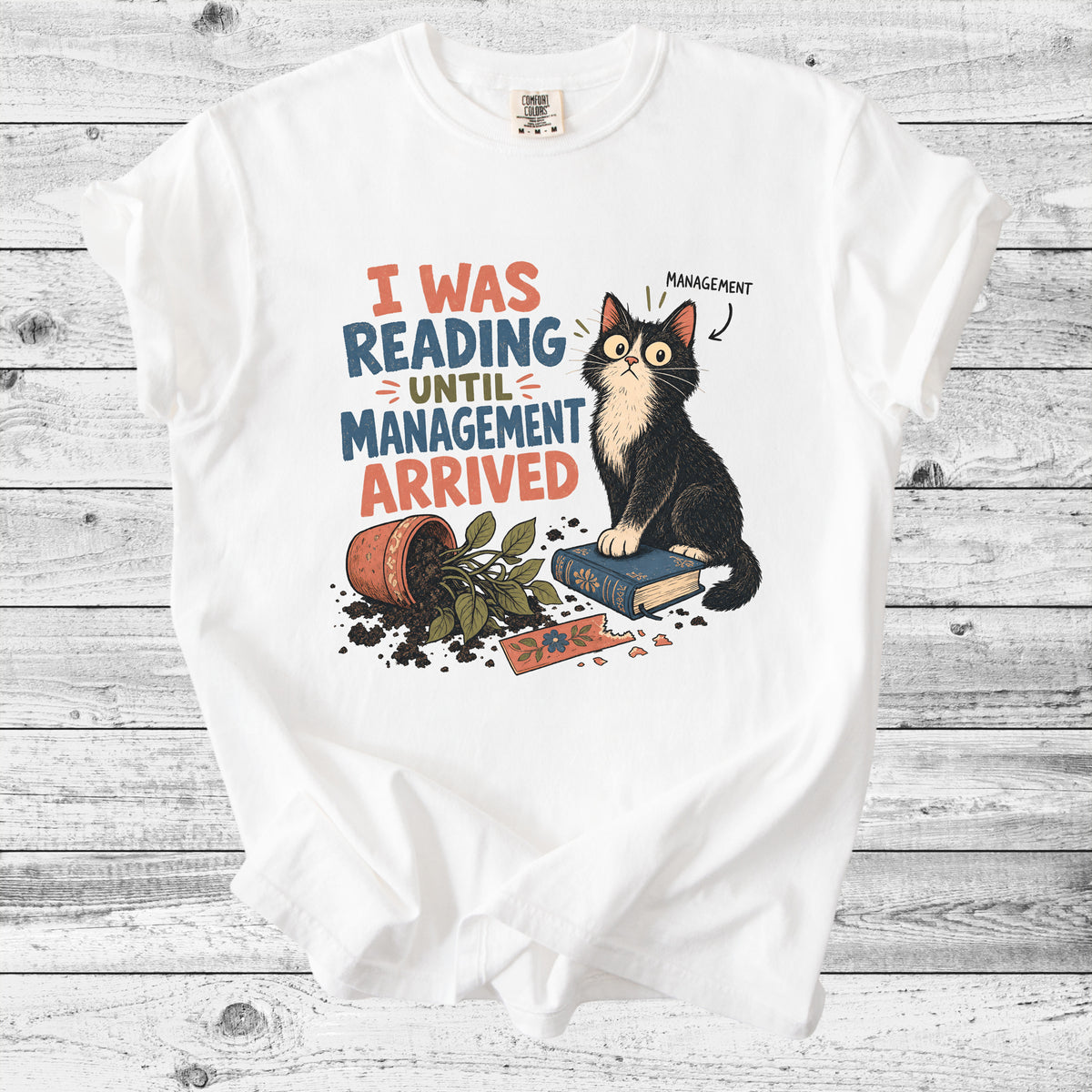 Cat Knocked Over My Book T-Shirt | Funny Bookish Cat Mom Gift
