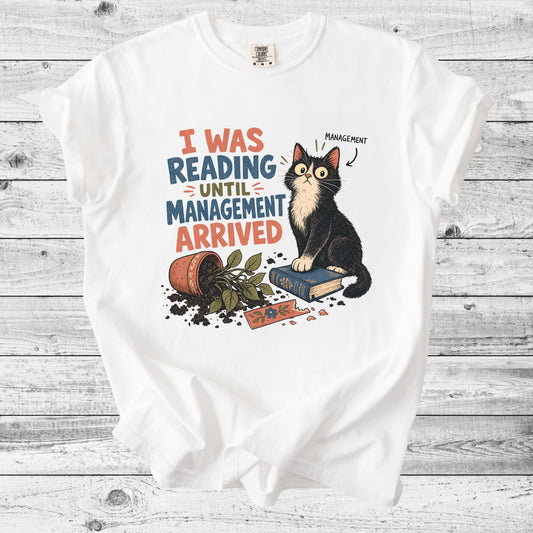 Cat Knocked Over My Book T-Shirt | Funny Bookish Cat Mom Gift