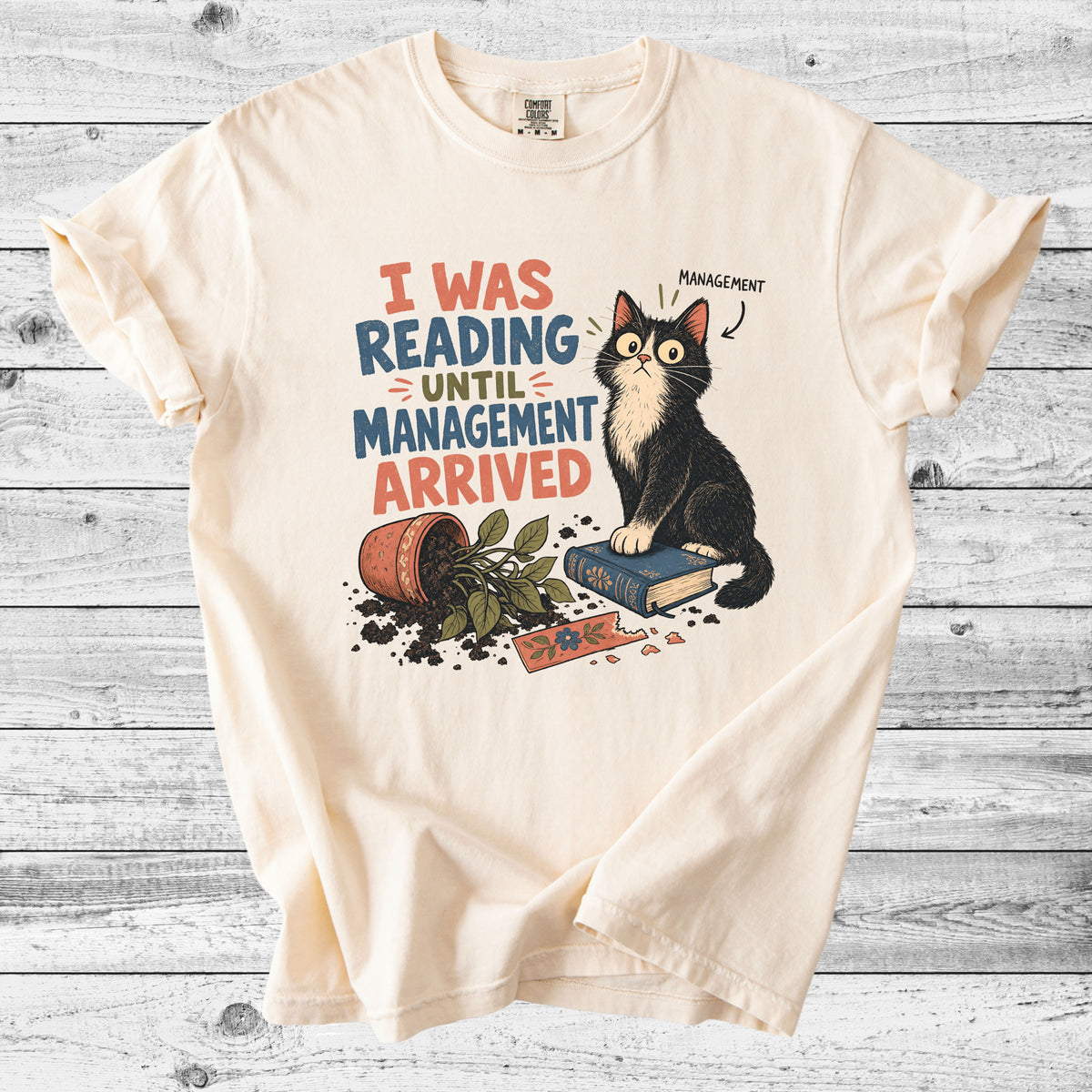 Cat Knocked Over My Book T-Shirt | Funny Bookish Cat Mom Gift