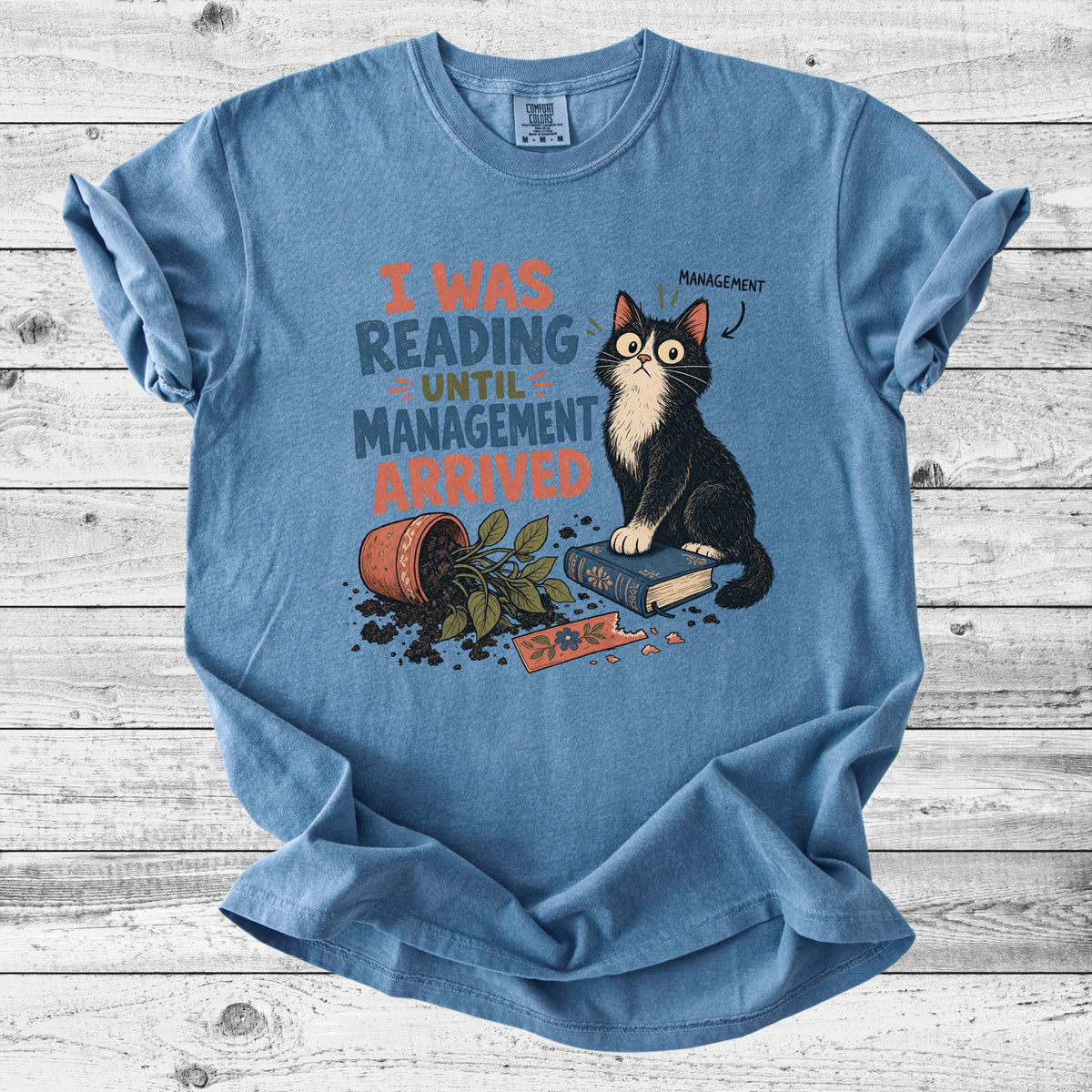 Cat Knocked Over My Book T-Shirt | Funny Bookish Cat Mom Gift