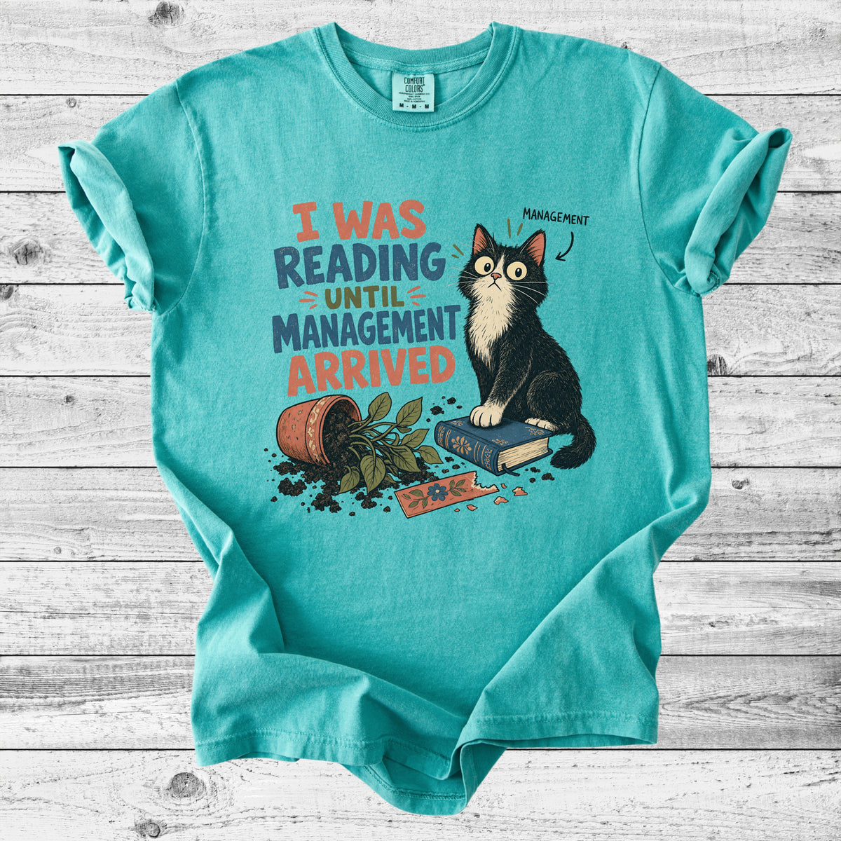 Cat Knocked Over My Book T-Shirt | Funny Bookish Cat Mom Gift