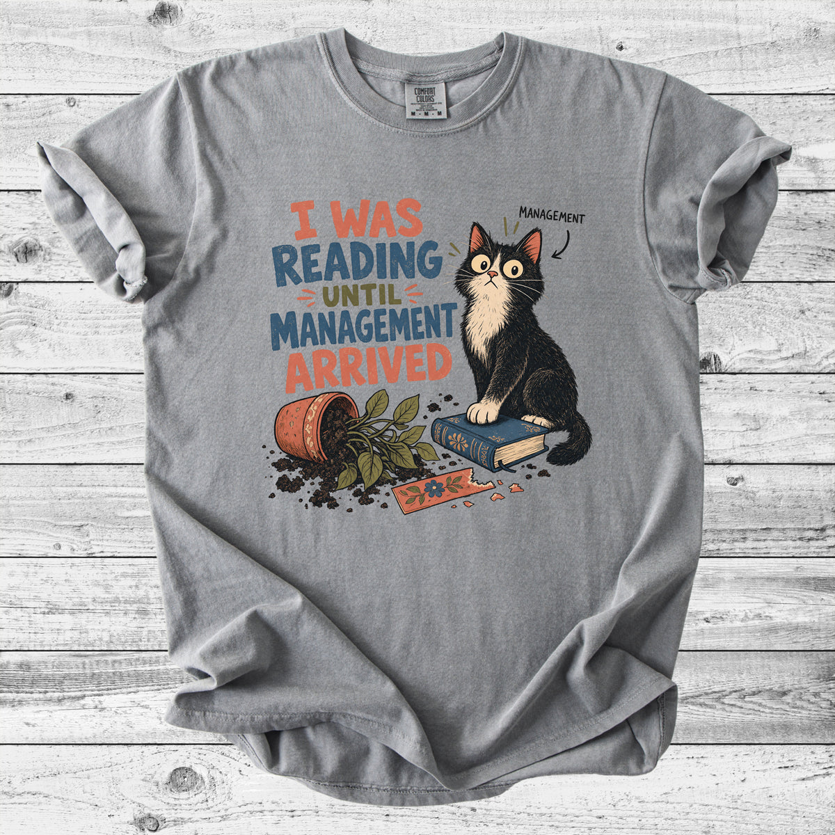 Cat Knocked Over My Book T-Shirt | Funny Bookish Cat Mom Gift