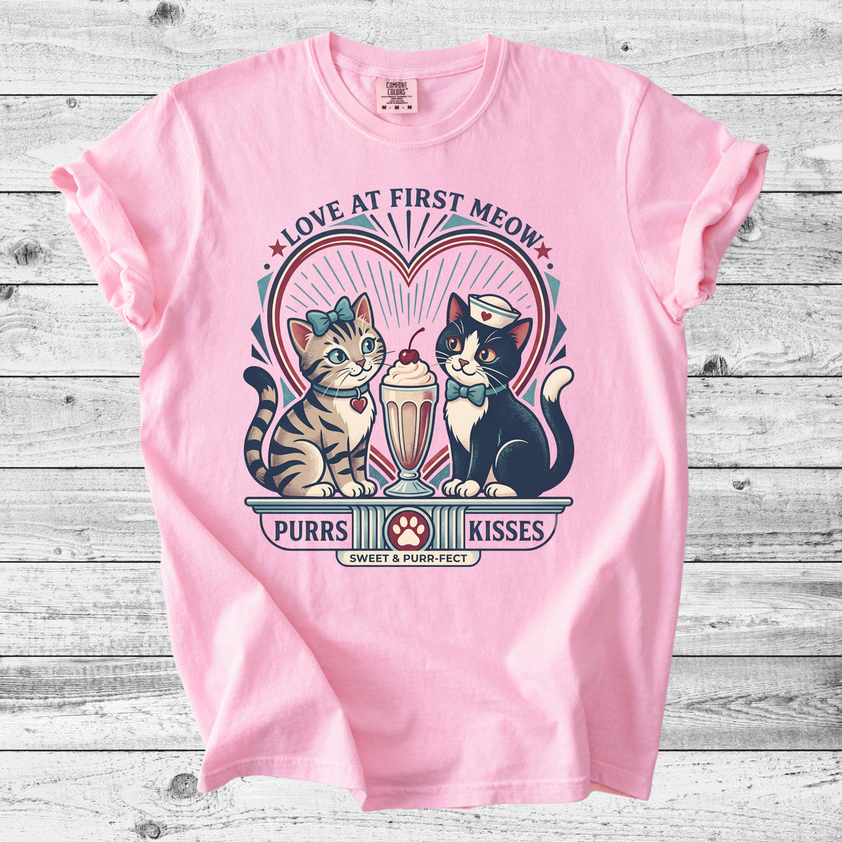Retro Diner Cats T-Shirt | Vintage Cat Lover Gift