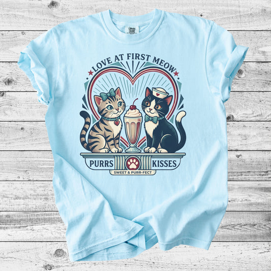 Retro Diner Cats T-Shirt | Vintage Cat Lover Gift
